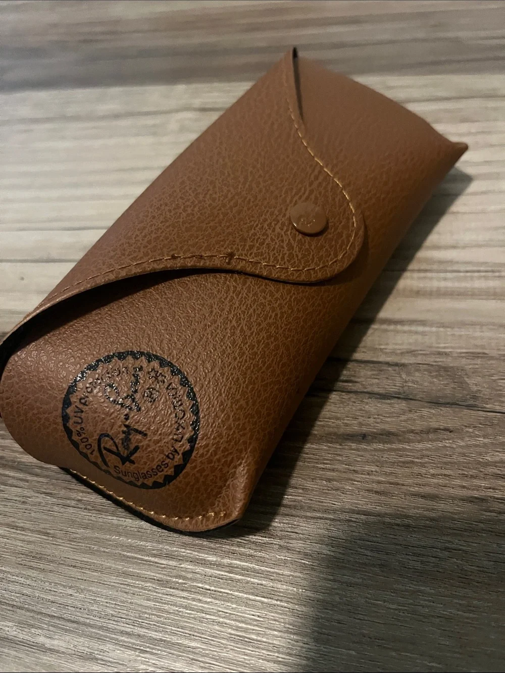 Ray-Ban Tan Brown Leather Sunglasses Case